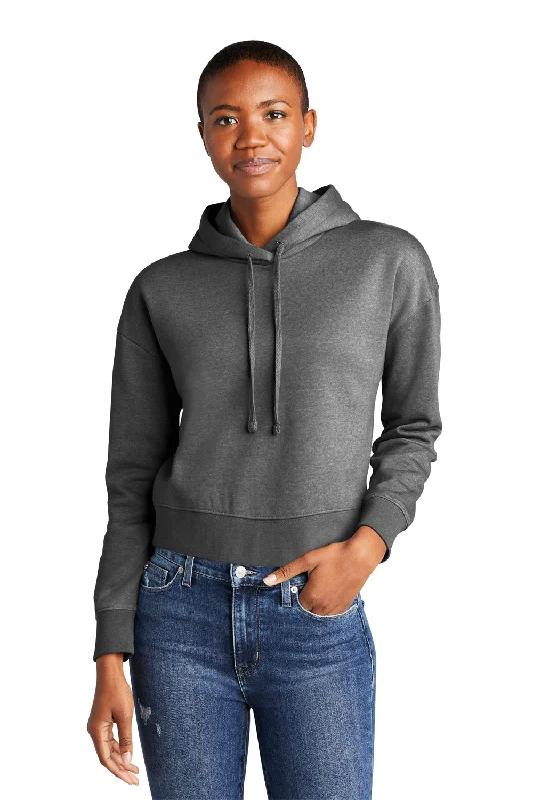 District Womens V.I.T. Fleece Hooded Sweatshirt Hoodie - Heather Charcoal Grey