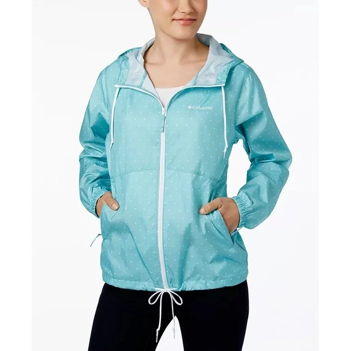 Columbia Women's Flash Forward Omni-Shield Hooded Windbreaker Blue Size X-Large