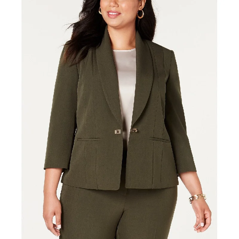 Kasper Women's Plus Size Turn-Key Blazer Green Size 2 Extra Large