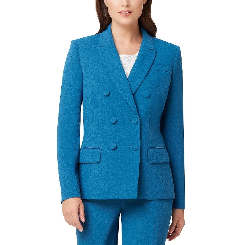 Tahari ASL Women's Crepe Double-Breasted Blazer Blue Size 8