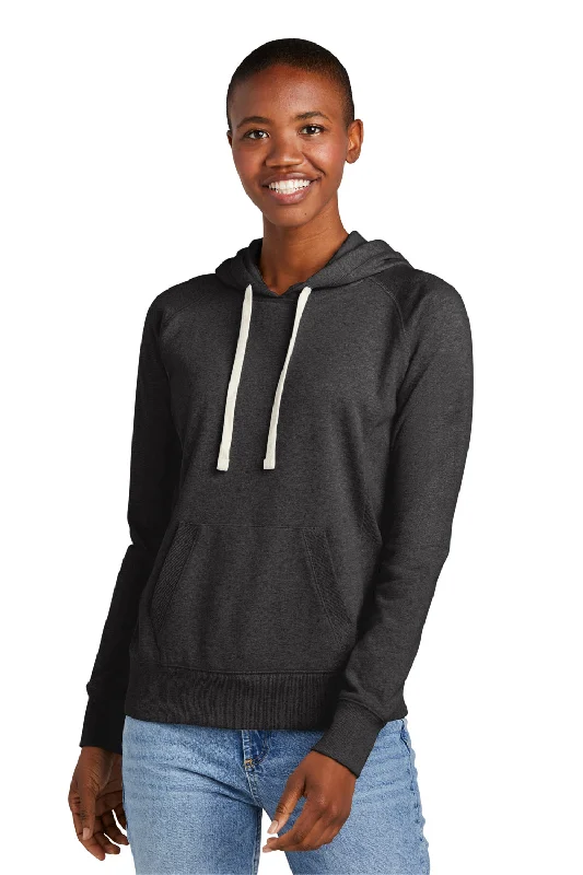 District Womens Re-Fleece Hooded Sweatshirt Hoodie w/ Pouch Pocket - Heather Charcoal Grey