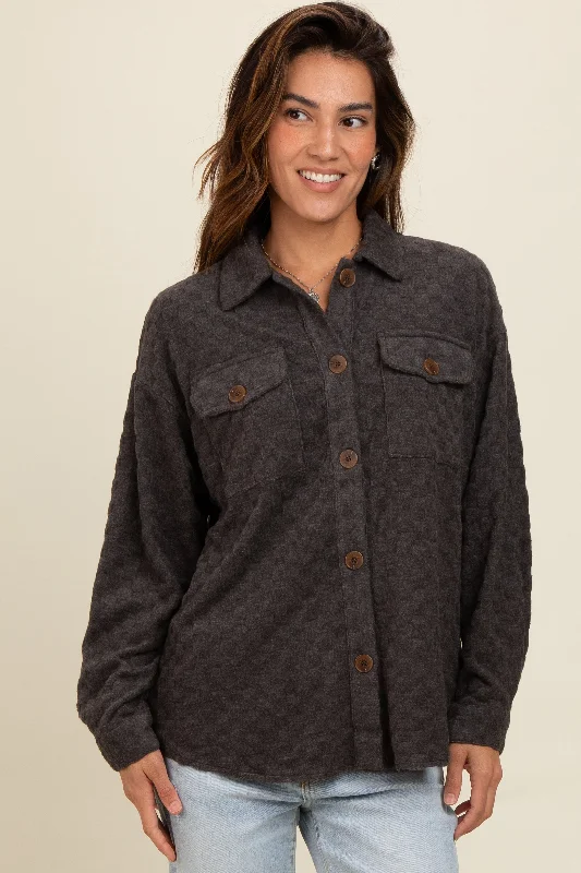 Black Checker Plaid Button Down Shirt