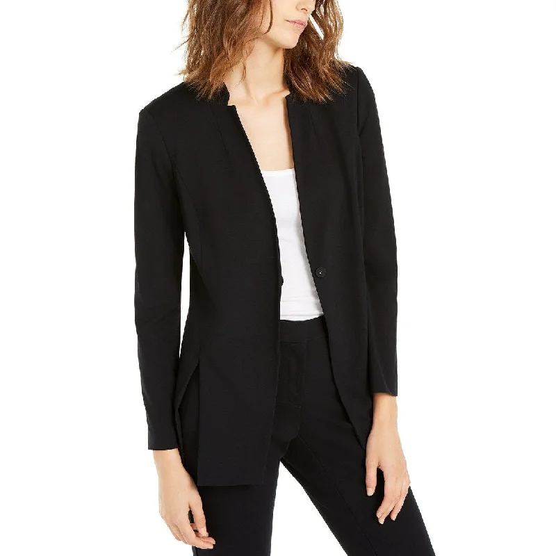 Alfani Women's One-Button Slit Blazer Jacket Black Size Small