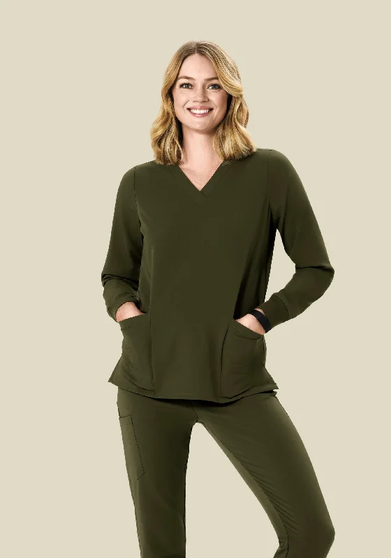 Long Sleeve 6 Pocket Top Olive