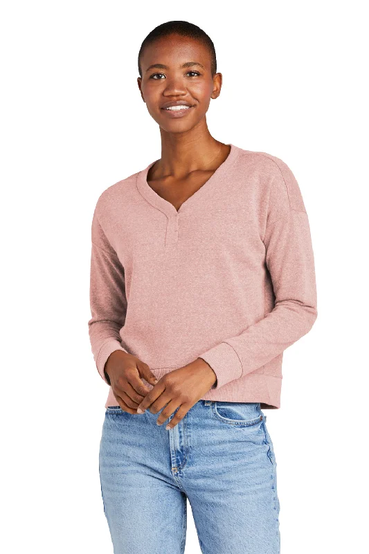 District Womens Perfect Tri Fleece V-Neck Sweatshirt - Blush Frost