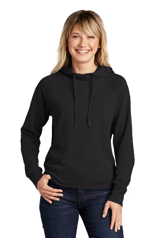 Sport-Tek Womens French Terry Hooded Sweatshirt Hoodie - Black - Closeout