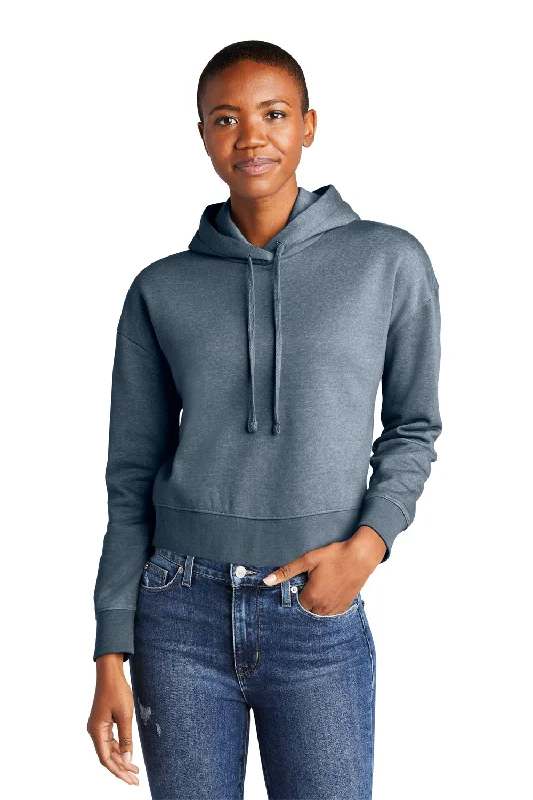 District Womens V.I.T. Fleece Hooded Sweatshirt Hoodie - Heather Flint Blue