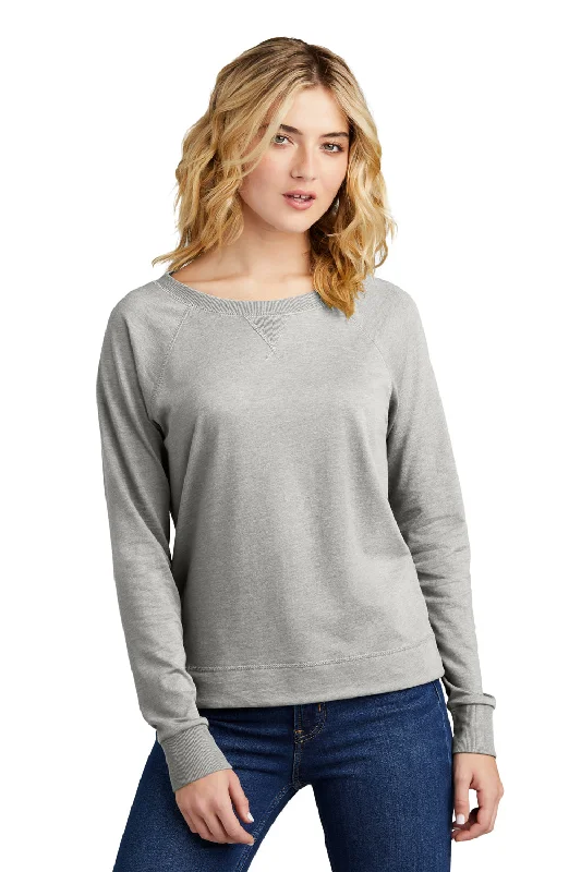 District Womens French Terry Crewneck Sweatshirt - Heather Light Grey