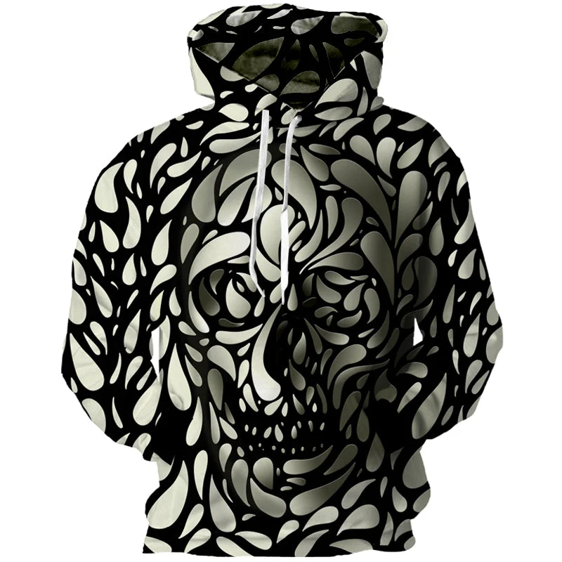 Cloudstyle 2017 New Skulls 3D Hoodies Men 3D Spot Skull Print Hooded Sweatshirts Longsleeve Crewneck Hat Pullover Hot Design