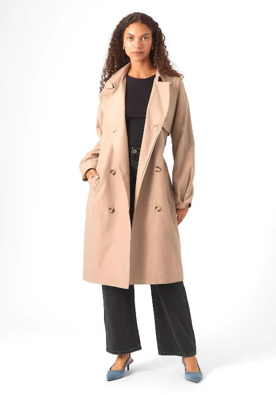 Vero Moda Doreen Long Trench Coat, Oatmeal