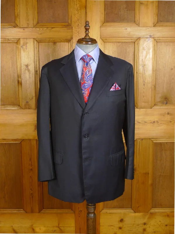 24/1166 anderson & sheppard 2004 savile row bespoke very dark blue wool suit jacket blazer 46 regular