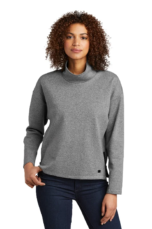 Ogio Womens Transition Fleece Cowl Neck Sweatshirt - Heather Petrol Grey - Closeout