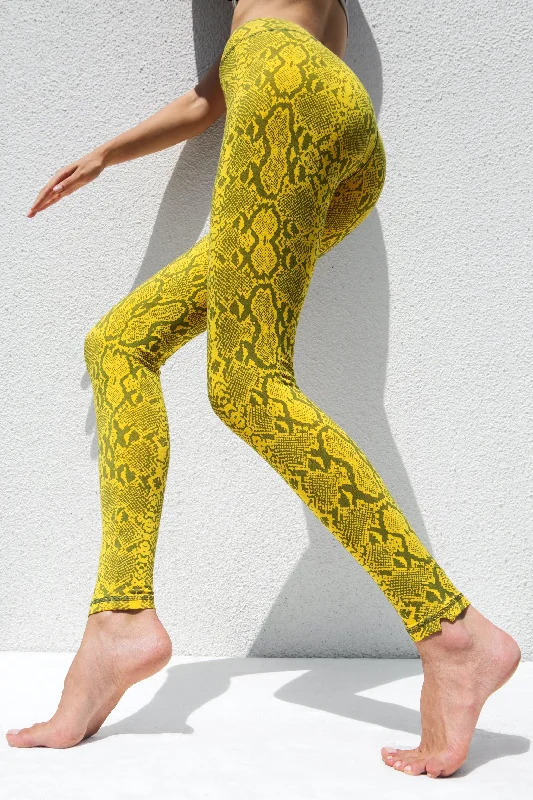 Snake Leggings - Yellow Grey