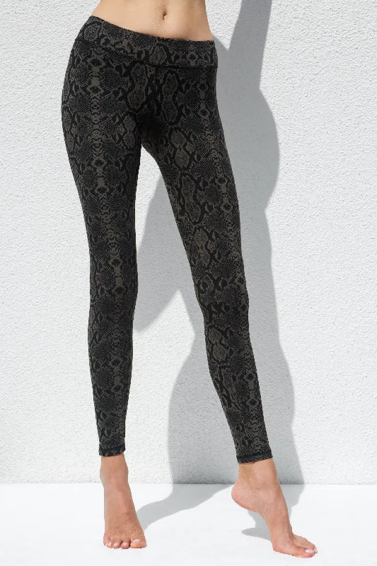 Snake Leggings - Olive Black