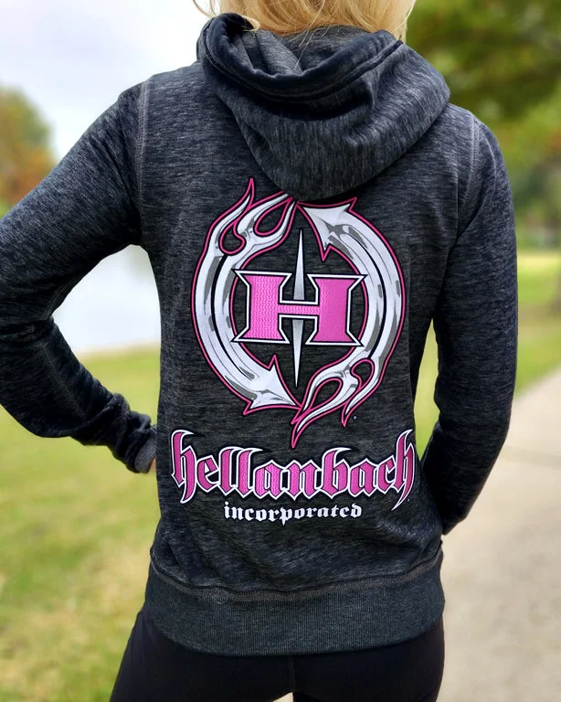 Zen 3D Fuchsia Patch Full-Zip Up Hoodie