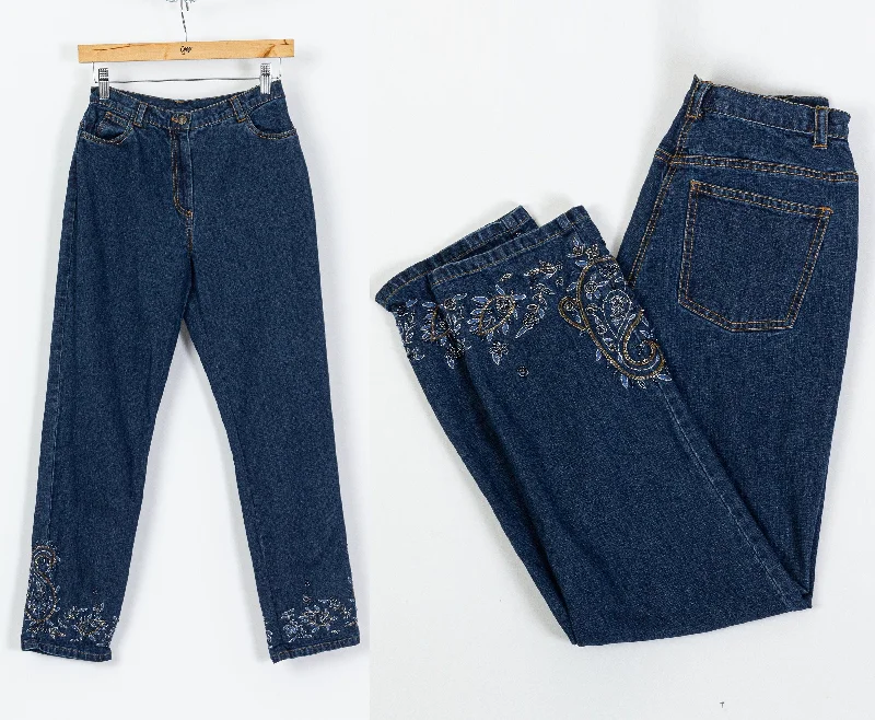 Vintage Y2K Beaded Ankle Jeans - Petite XS