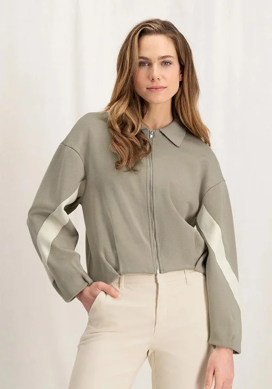 YAYA Short Knit Jacket, Aluminium Beige