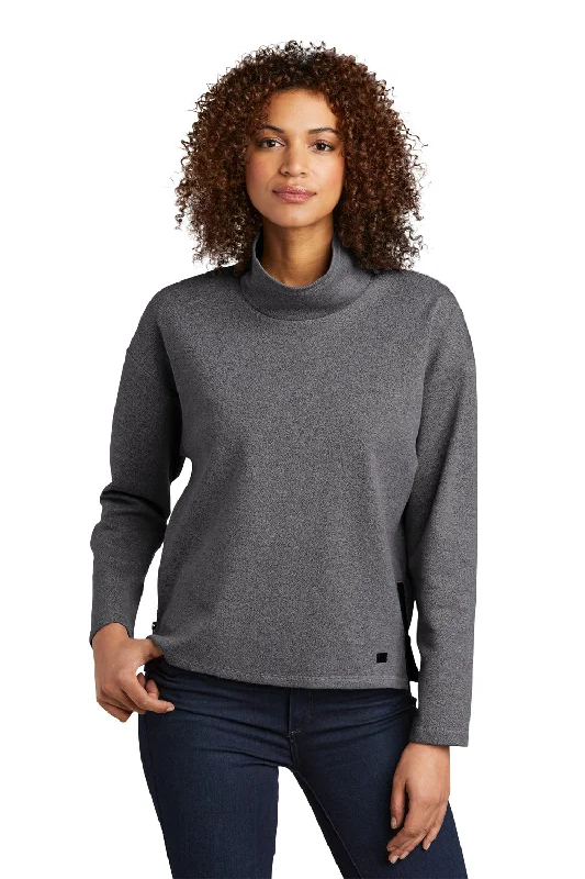 Ogio Womens Transition Fleece Cowl Neck Sweatshirt - Heather Blacktop - Closeout