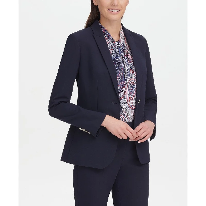 Tommy Hilfiger Women's One Button Blazer Black Size 12