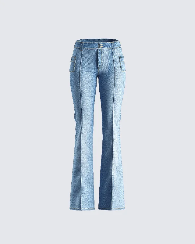 Zori Blue Flare Leg Denim Pant