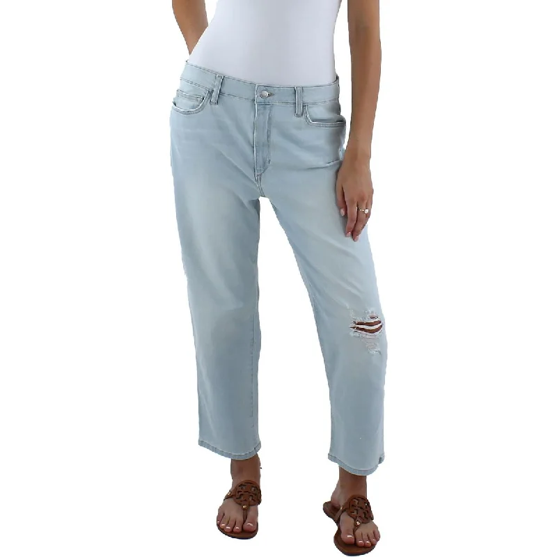 Joe's Womens High-Rise Light Wash Straight Leg Jeans