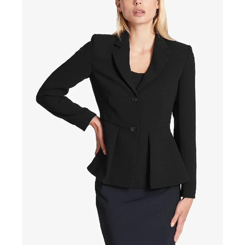 DKNY Women's Petite Peplum Blazer Black Size 14P