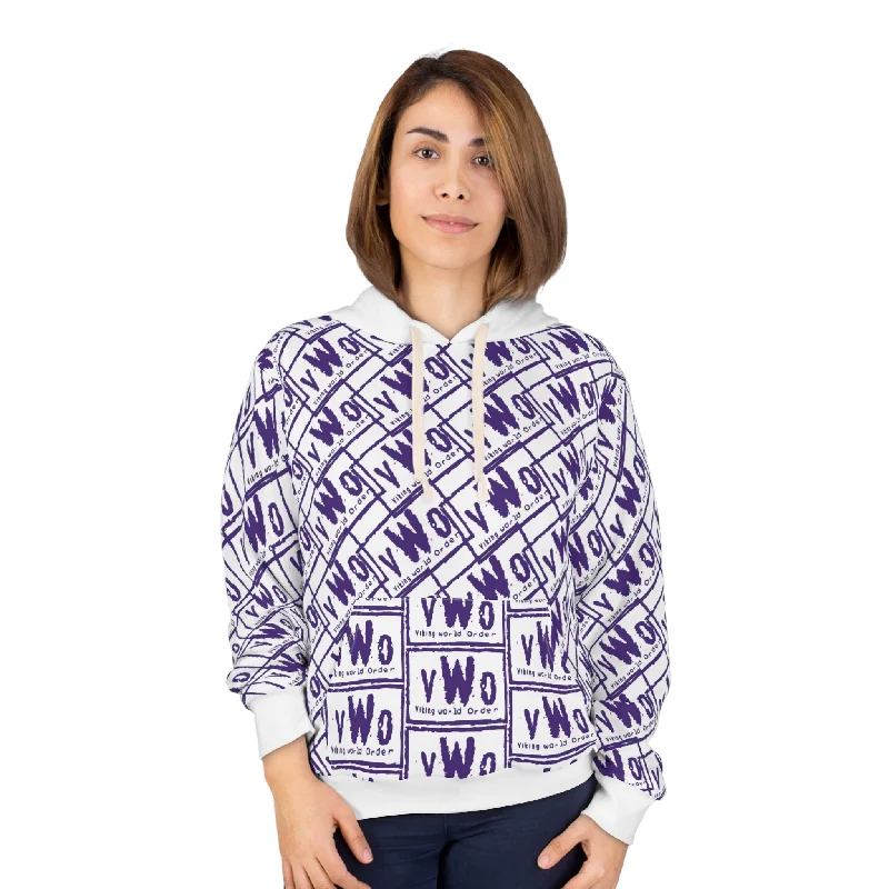 Unisex Pullover Hoodie - White/Purple - VWO (Framed)