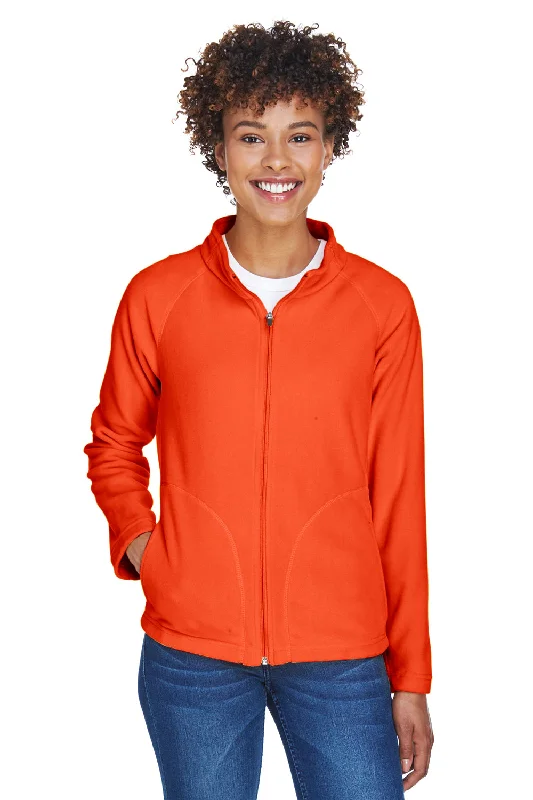 Team 365 Womens Campus Pill Resistant Microfleece Full Zip Jacket - Orange - Closeout