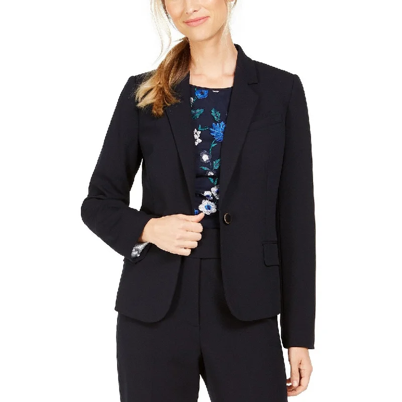 Calvin Klein Women's Single-Button Blazer Blue Size 6