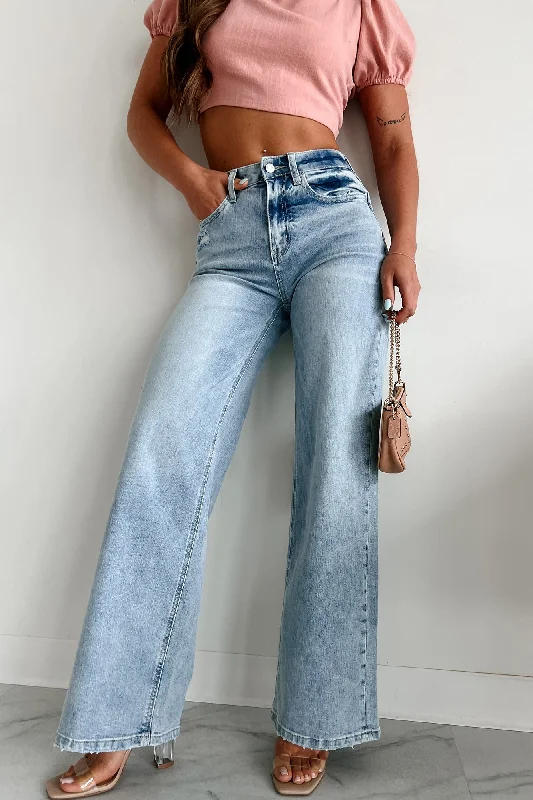 A New Dawn High Rise Flying Monkey Wide Leg Jeans (Light)