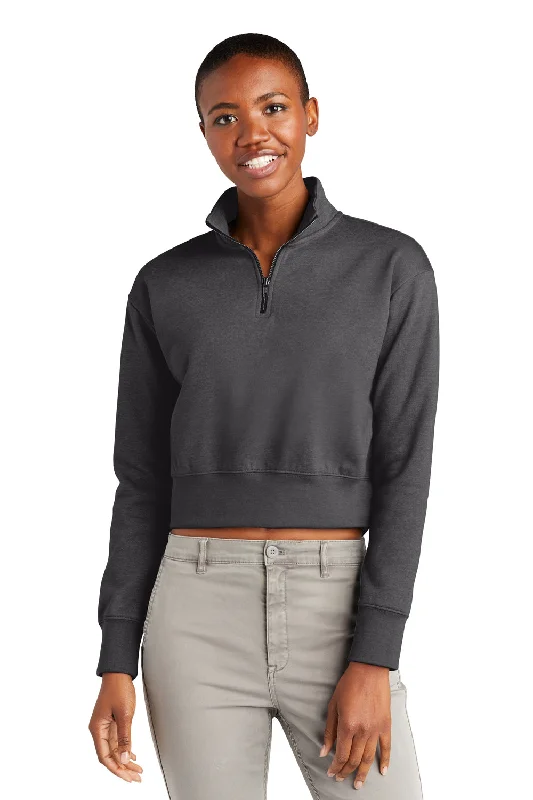 District Womens V.I.T. Fleece 1/4 Zip Sweatshirt - Heather Charcoal Grey