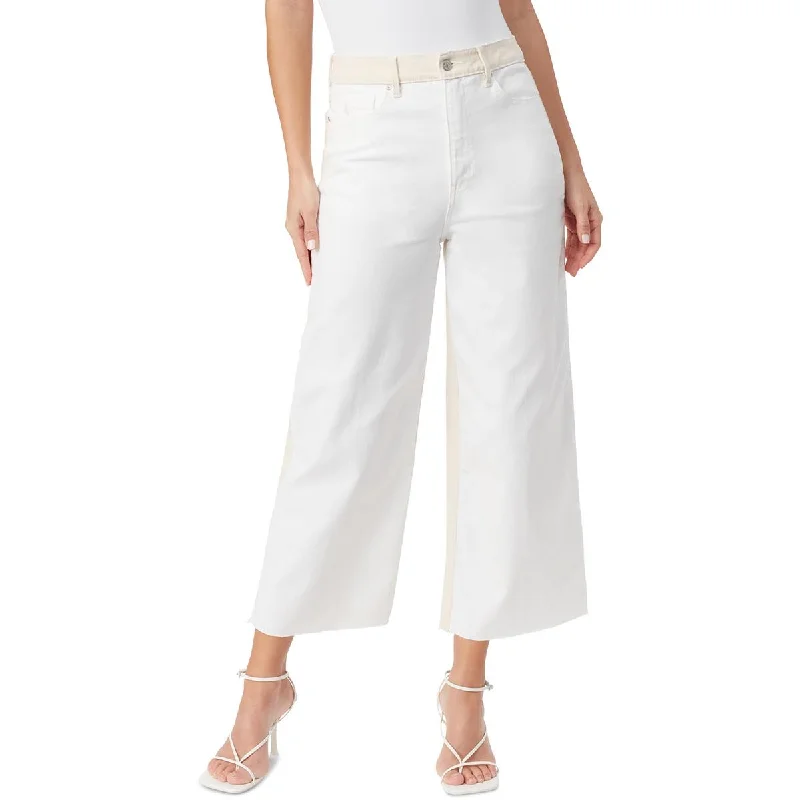 Gloria Vanderbilt Womens Crop Raw Hem Wide Leg Jeans