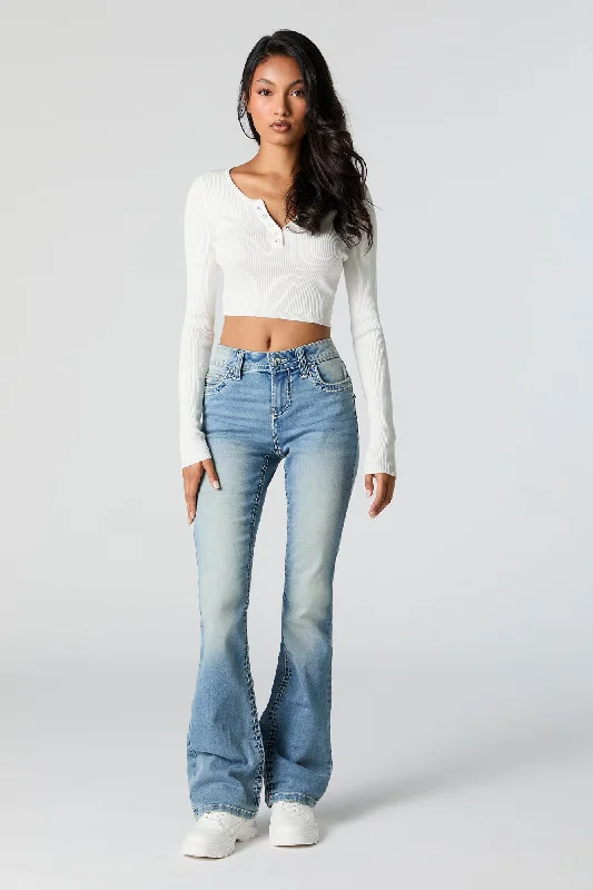 Vintage Wash Saddle Stitch Bootcut Jean