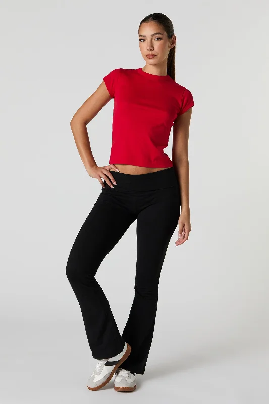 Foldover Waist Flare Pant