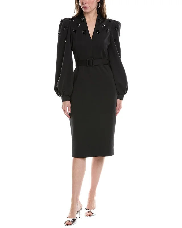 Badgley Mischka Brooch Coatdress