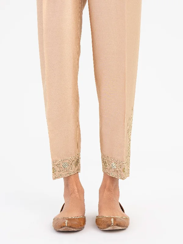 Embroidered Satin Trouser