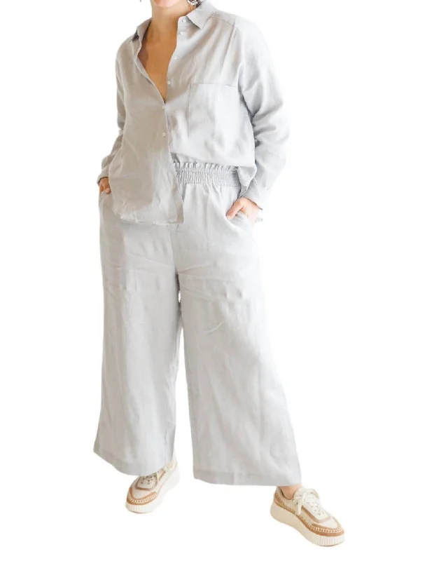 Smocking Waist Pants In White