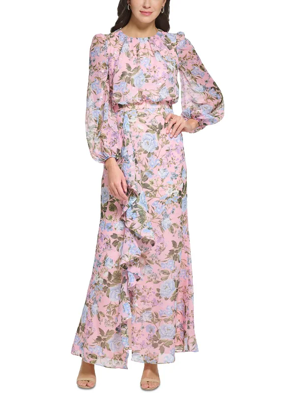 Womens Chiffon Long Evening Dress