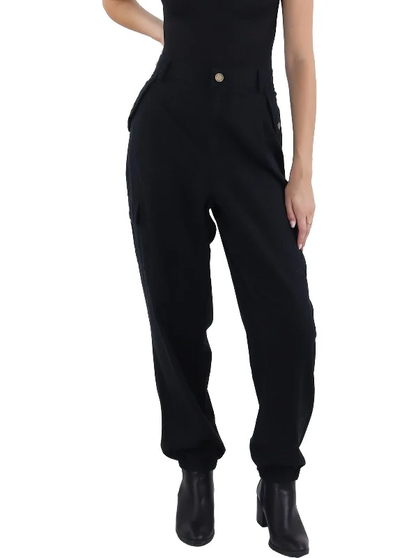 Womens High Rise Cargo Jogger Pants