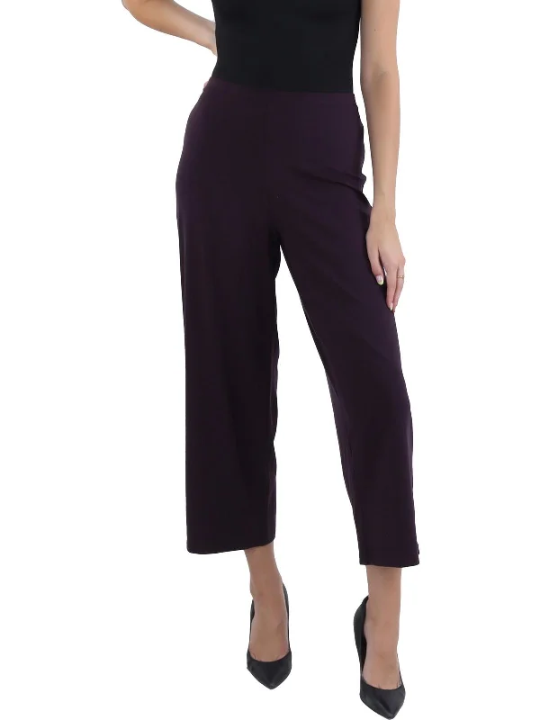 Womens High Rise Straight Leg Cropped Pants