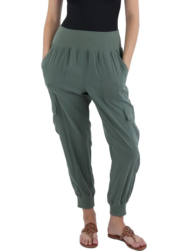 Yara Womens Cargo High Rise Jogger Pants