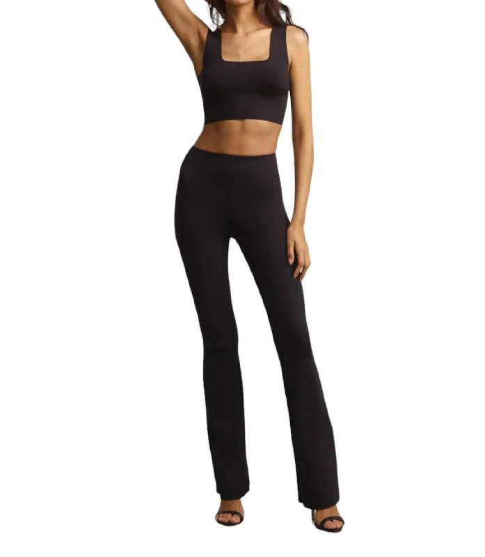 Neoprene Flare Leggings In Black